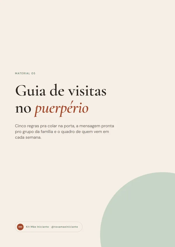 Capa do Guia de visitas no puerpério